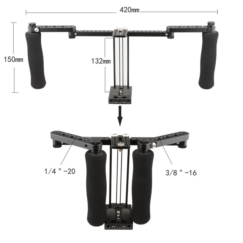 CAMVATE Monitor Cage with Adjustable Handles for 5 inch and 7 inch LCD Monitors - 1871 - Image 2
